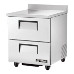 True TWT-27D-2-HC - Work Top Refrigerator, one-section, (2) drawers, stainless steel front